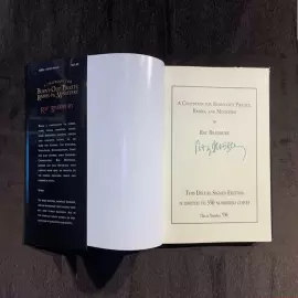 The book "A Chapbook for Burnt-Out Priests, Rabbis, and Ministers" signed by Ray Bradbury